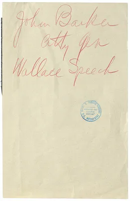 Handwritten Note by President Harry S. Truman