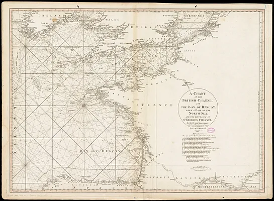 A chart of the British Channel and the Bay of Biscay, with a part of the North Sea, and the entrance of St. George's Channel