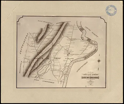 Photographic plan of Ireland (Third) Parish, Springfield, now city of Holyoke, showing residences and names of residents, made by Ed. Walther, C.E., in 1898, based upon the original plan of J.L. Lathrop, dated 1831