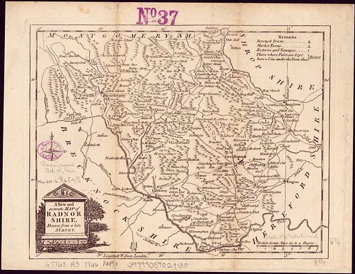 A New and accurate map of Radnor Shire