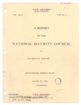 Report to the National Security Council by the Executive Secretary on Basic National Security Policy