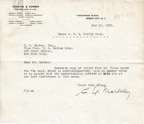 Letters Received to H.H. Barker, May 10, 1930