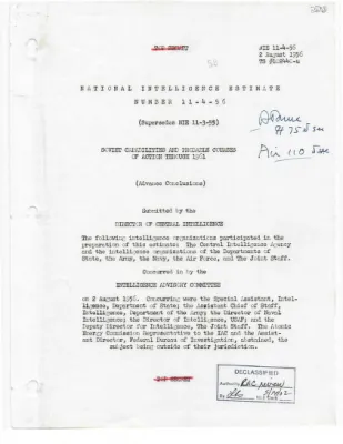 National Intelligence Estimate 11-4-56, Soviet Capabilities and Probable Soviet Courses of Action Through 1961, Part 1 of 4