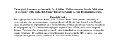 Civil Aeronautics Board - Publication of Decisions
