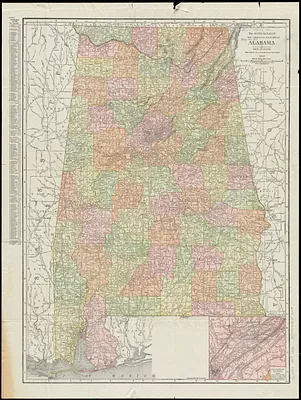 The Rand-McNally new commercial atlas map of Alabama