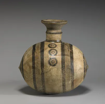 Barrel Jug with Geometric Decoration