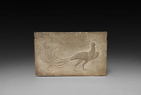 Panel from Model Cooking Stove:  Vermilion Bird