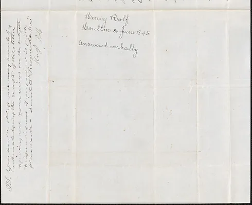 Henry Roolf to George Coffin, 30 June 1845