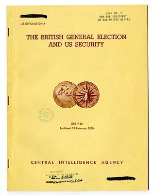 Central Intelligence Agency, Office of Reports and Estimates Report Number 9-50, The British General Election and United States Security