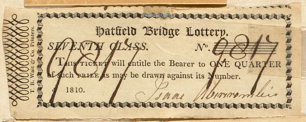 Hatfield Bridge Lottery ticket No. 9817