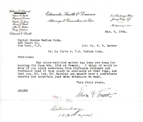 Letters Received to H.H. Barker, March 5, 1934