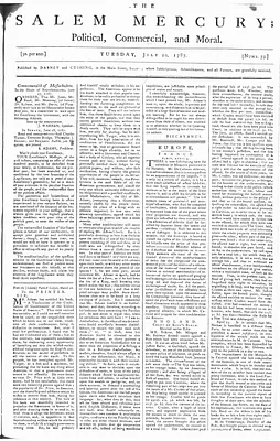 The Salem Mercury: Political, Commercial, and Moral