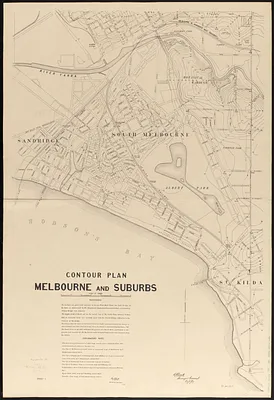 Contour plan, Melbourne and suburbs