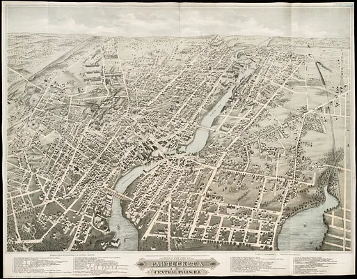 Bird's eye view of Pawtucket & Central Falls, R.I. 1877