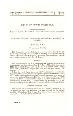 86th Congress, 1st Session, Report Number 38, Design of the United States Flag