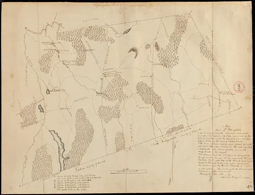 Plan of Stoughton made by Joseph Hodges, dated October 1830