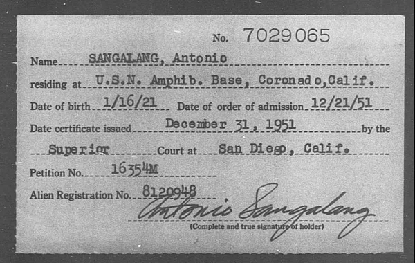 Sangalang, Antonio - 1951