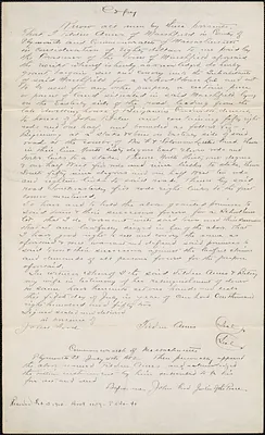 Copy of deed for school house lot in Marshfield