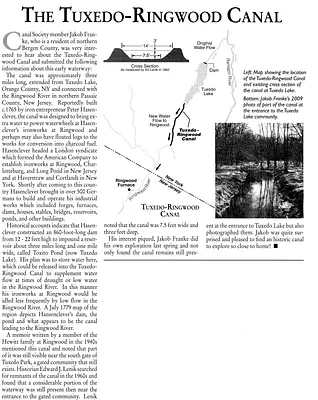The Tuxedo-Ringwood Canal Description, February 3, 2010