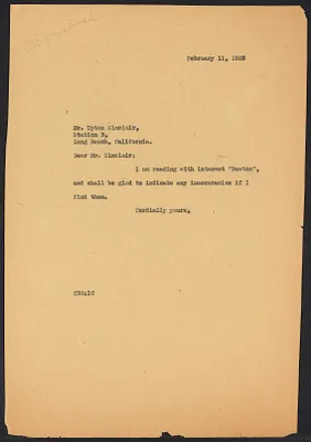 Herbert Brutus Ehrmann Papers, 1906-1970. Sacco-Vanzetti. Upton Sinclair: correspondence with HBE, 1928. Box 14, Folder 8, Harvard Law School Library, Historical & Special Collections