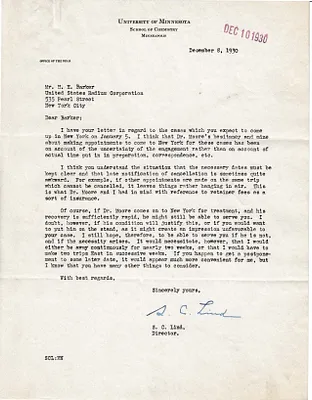 Letters Received to H.H. Barker, December 8, 1930