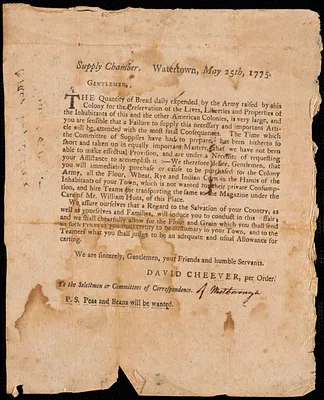 Calls for Supplies by the State of MA, 1775-1780