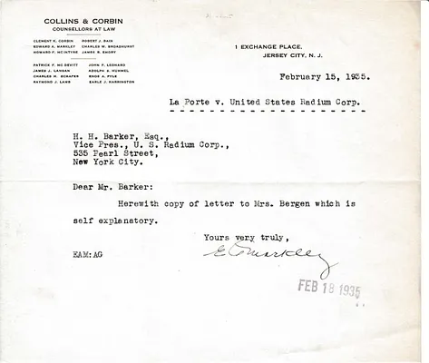 Letters Received to H.H. Barker, February 15, 1935