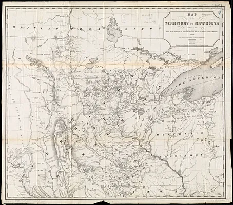 Map of the territory of Minnesota exhibiting the route of the expedition to the Red River of the north, in the summer of 1849