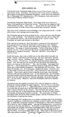 Pool Report #11, The Grace Farm, Champaign, Illinois PFC Headquarters