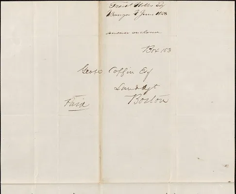 Fred Hobbs to George Coffin, 1 June 1848