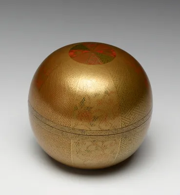 Ko-Bako with Brocade Pattern Hidden behind a Ball of Thread