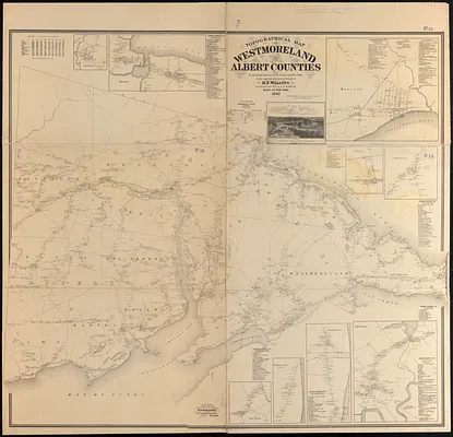 Topographical map of Westmoreland and Albert Counties