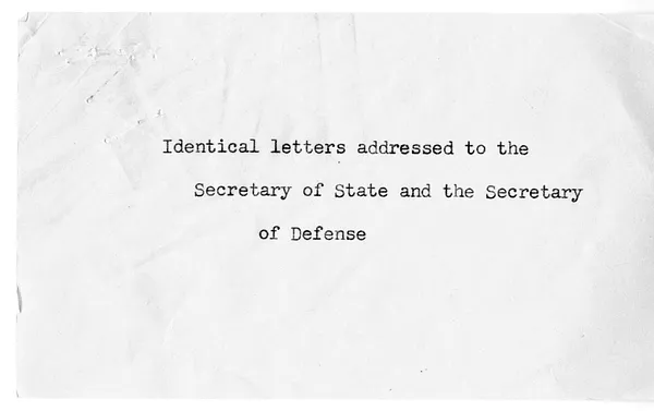 Letter from President Harry S. Truman to Secretary of State Dean Acheson, with Internal Note