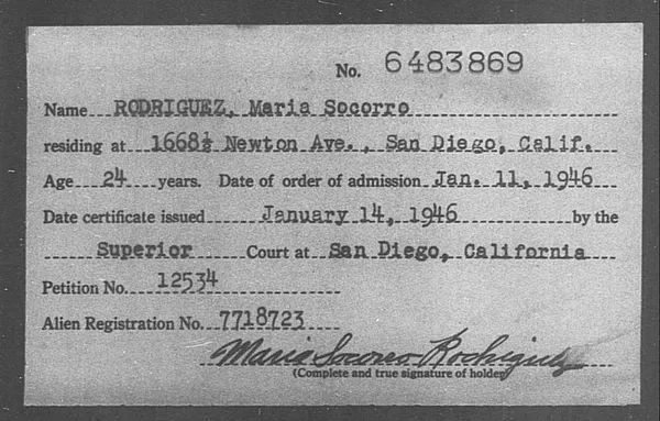 Rodriguez, Maria Socorro - 1946