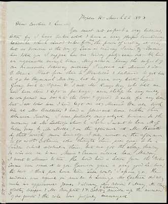 Letter from Anne Warren Weston, Poplar St., [Boston], to Caroline Weston and Lucia Weston, March 22, 1843