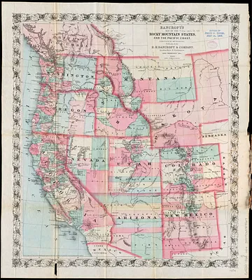 Bancroft's map of the Rocky Mountain states, and the Pacific coast
