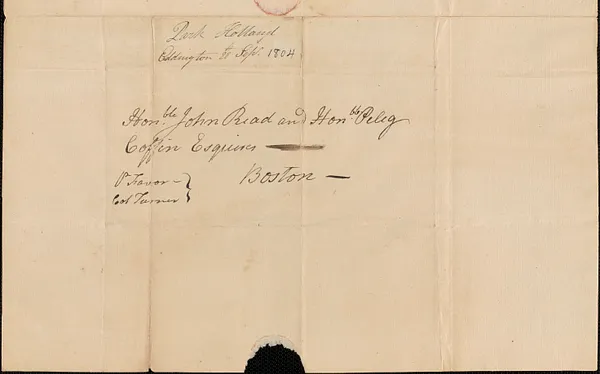 Park Holland to John Read and Peleg Coffin, 28 September 1804
