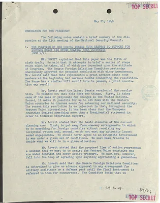 Memorandum for President Harry S. Truman