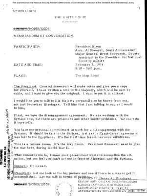 February 7, 1974 - Nixon, Saudi Ambassador Al Sowayel