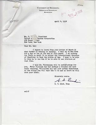 Letters Received to C.B. Lee, April 4, 1938