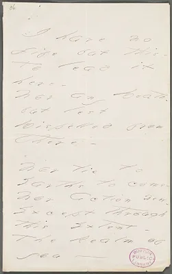 Emily Dickinson, Amherst, Mass., autograph manuscript poem: I have no life but this, 1877