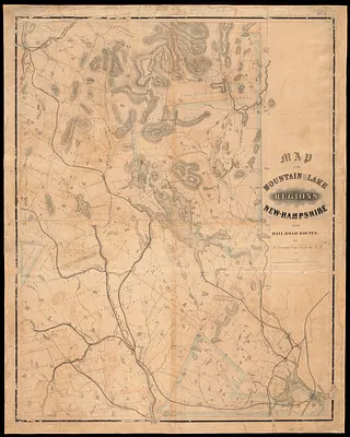 Map of the mountain and lake regions of New-Hampshire with rail-road routes