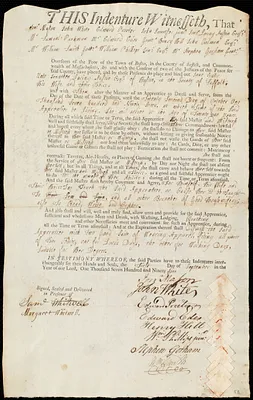Jane Gally [Legalley] indentured to apprentice with Jonathan L Austin of Boston, 5 September 1794