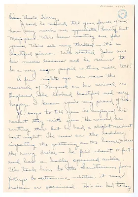 Letter from Mary A. Truman to Harry S. Truman