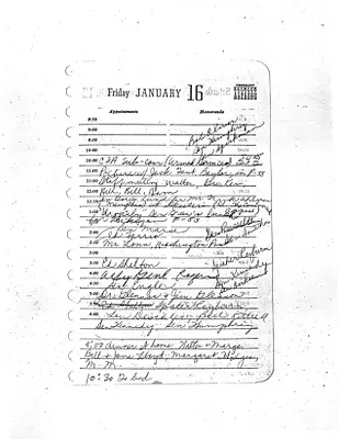 Lyndon Johnson's 1959 Desk Diary, beginning 1/16/1959