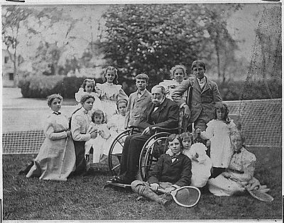 Franklin D. Roosevelt and Grandfather Delano with 12 first cousins in Fairhaven, Masssachusetts