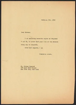 Herbert Brutus Ehrmann Papers, 1906-1970. Sacco-Vanzetti. Norman Hapgood: letters, 1928, 1929, 1931-1935. Box 12, Folder 18, Harvard Law School Library, Historical & Special Collections