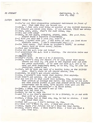Summary of Telephone Conversation Between Mason Green and Thomas Corcoran