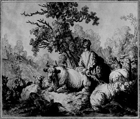 Young Shepherd and Flock
