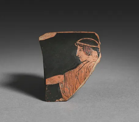 Fragment from Red-Figure Cup: Woman